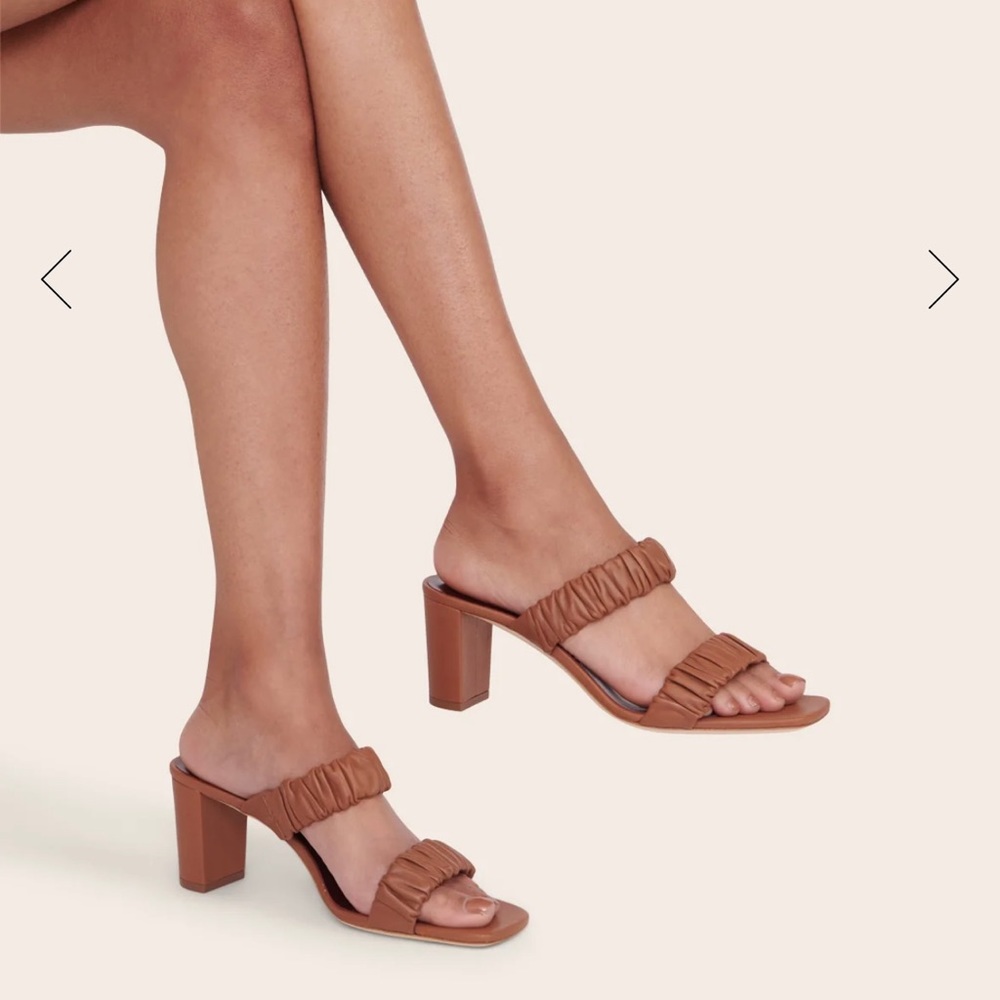 STAUD- Frankie Ruched Brown Sandals - size 7